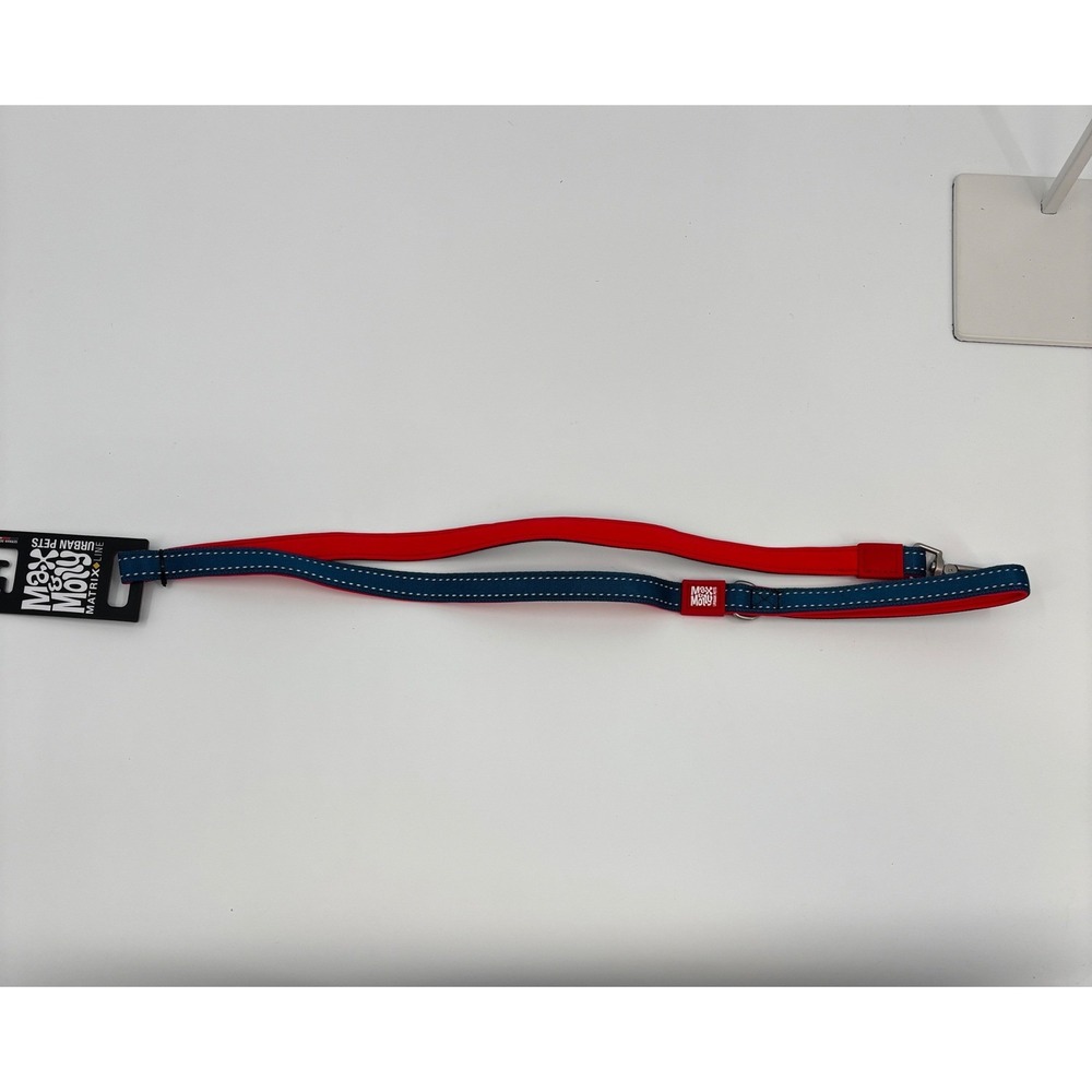 Max & Molly Dog Leash Pet Medium Blue Red Matrix Line Reflective Neoprene New 46